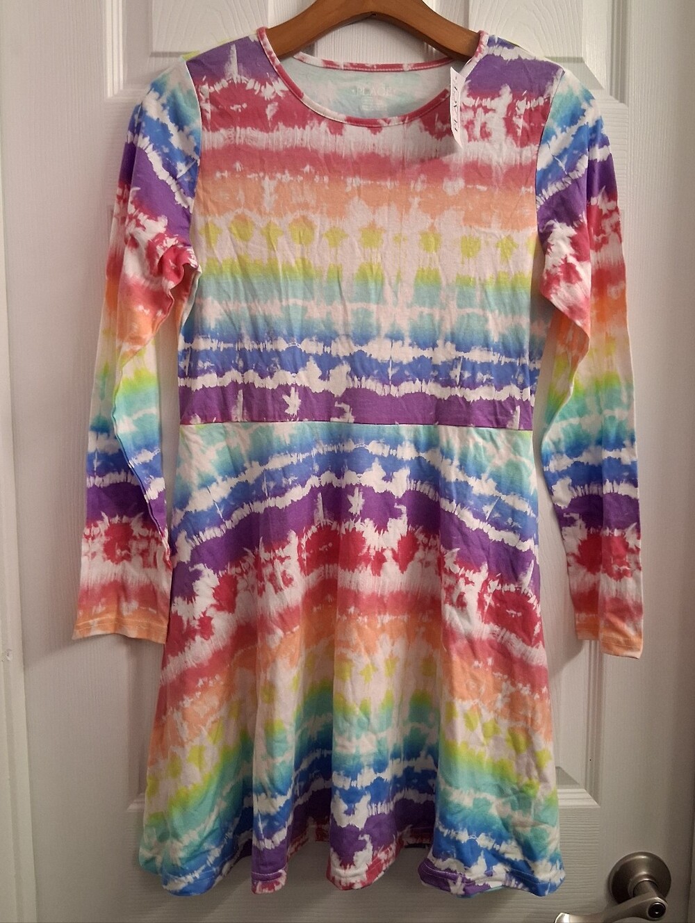 NWT Place XXL Girls Tie Dyed Printed Rainbow Dress